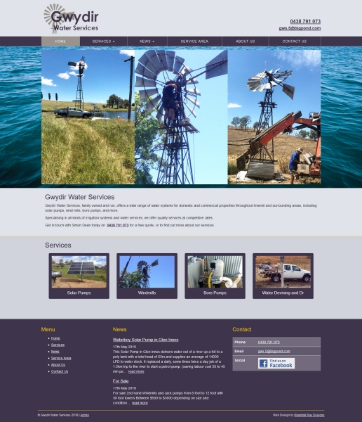 Gwydir Water Services website