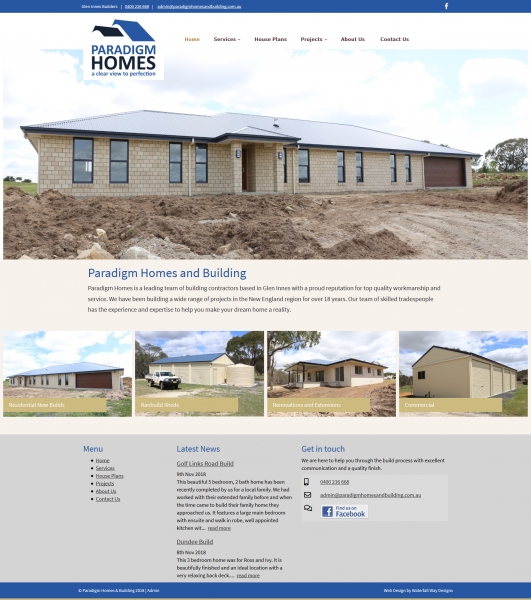 Paradigm Homes website