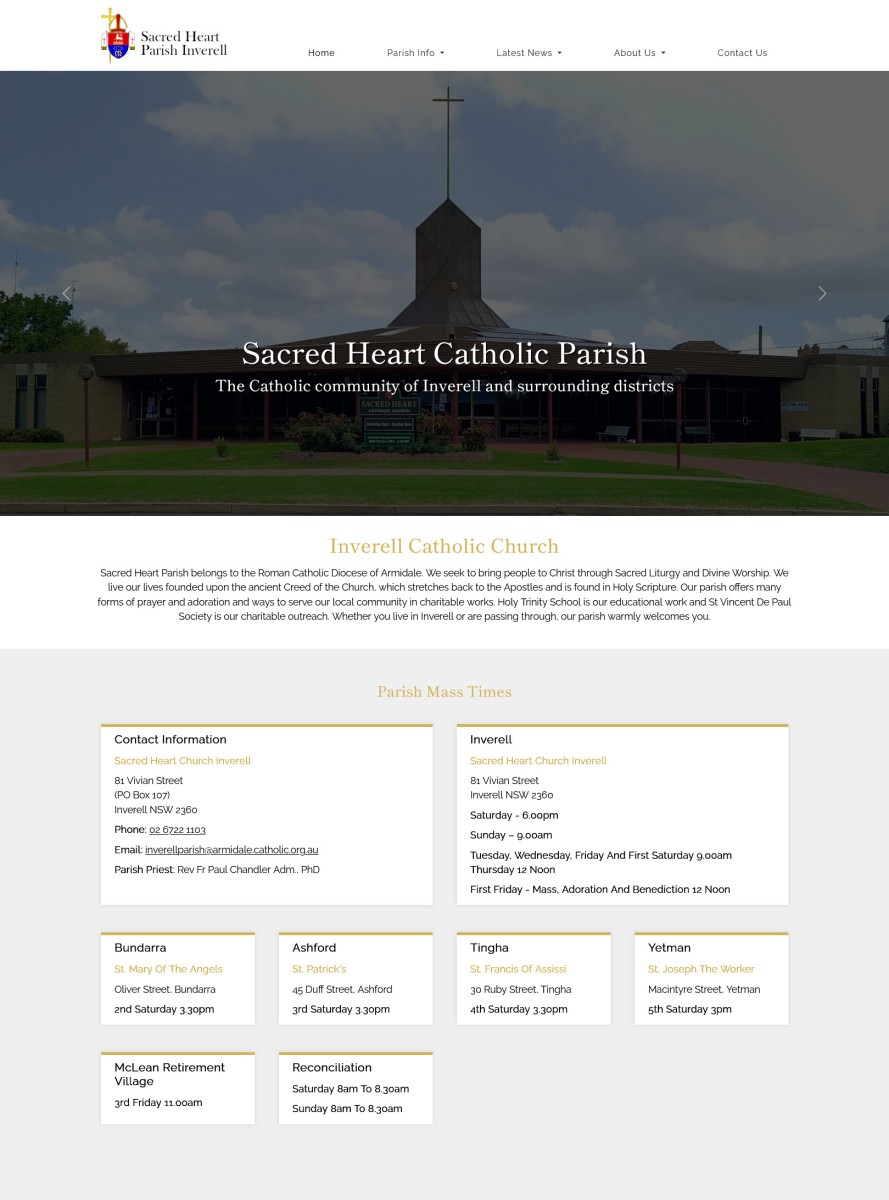 Sacred Heart Parish Inverell website