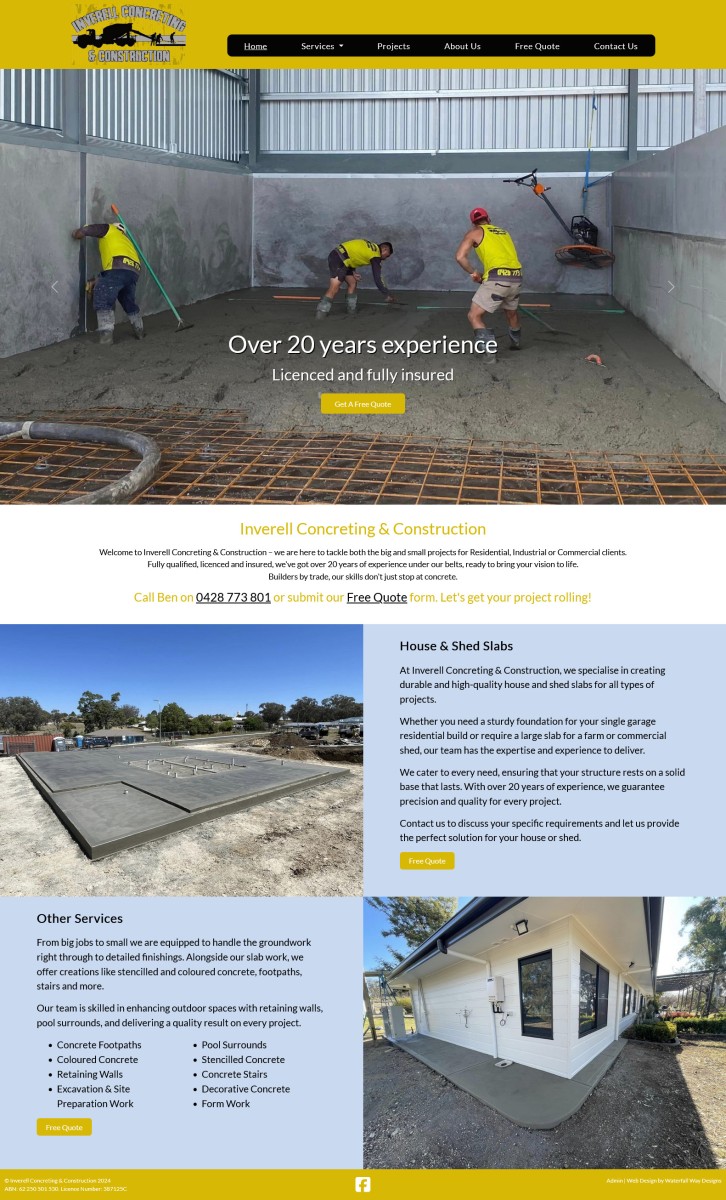 Inverell Concreting & Construction website