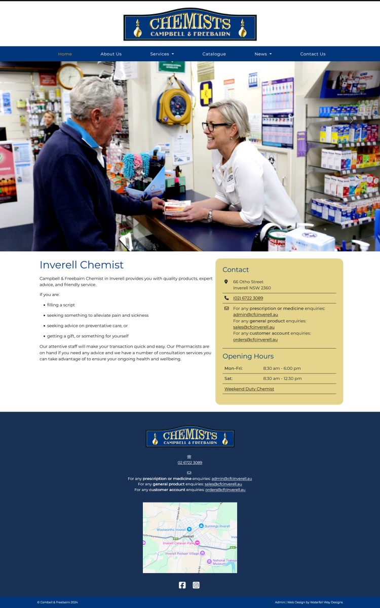 Campbell & Freebairn Chemist website