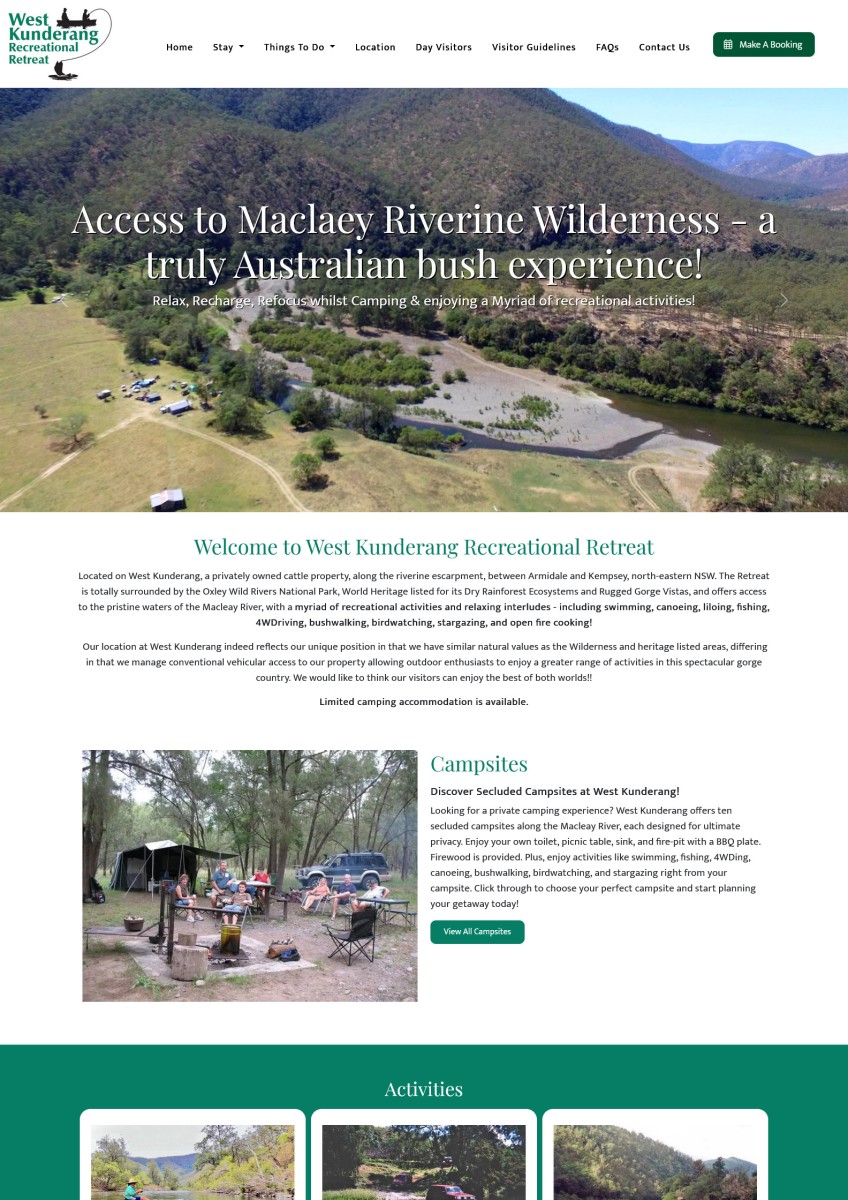 West Kunderang Recreational Retreat website