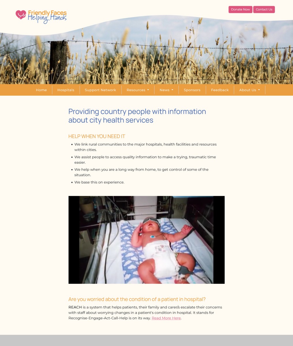 Friendly Faces Helping Hands website