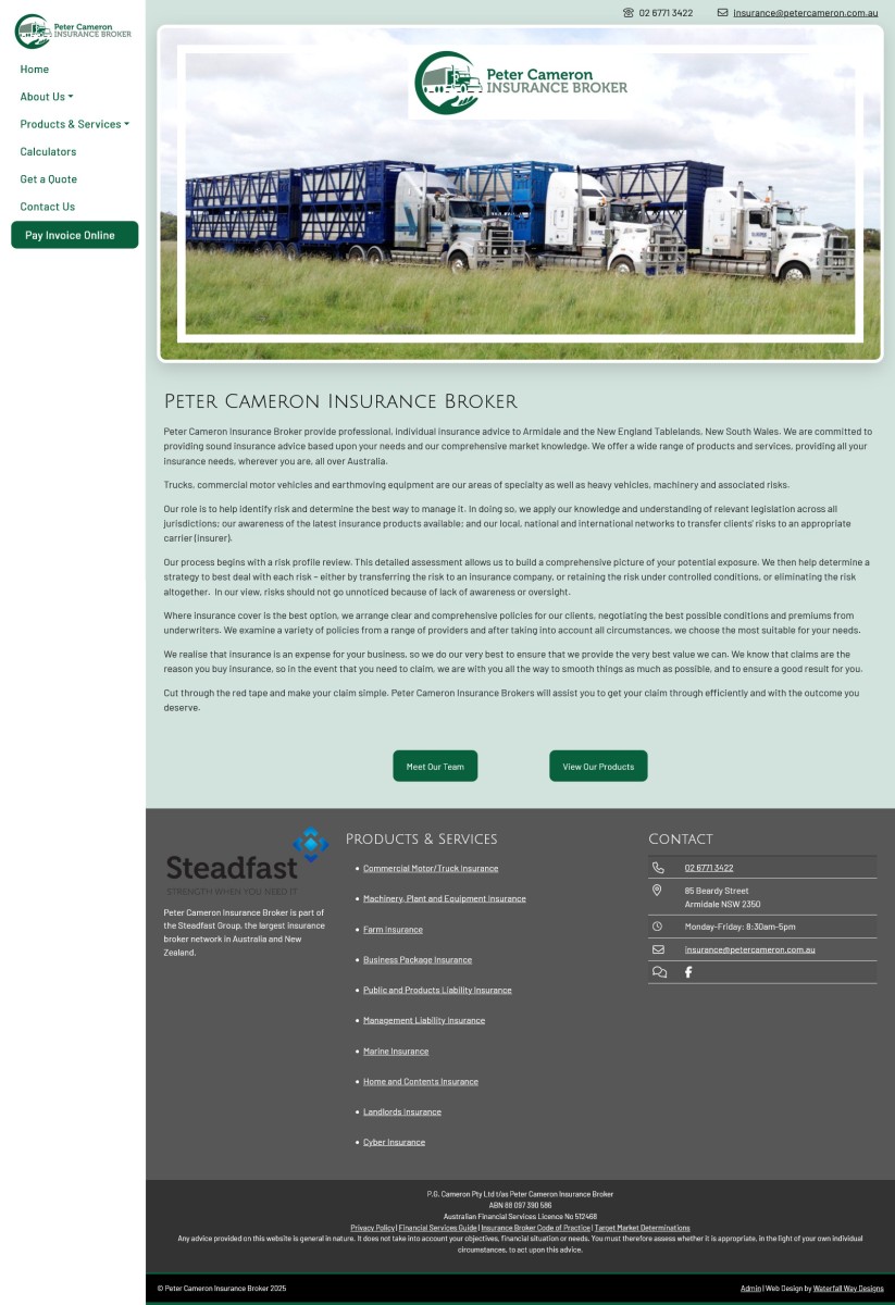 Peter Cameron Insurance website