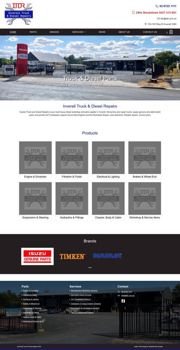 Inverell Truck and Diesel Repairs website