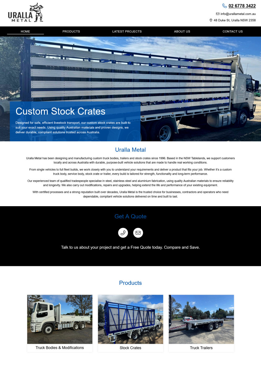 Uralla Metal website