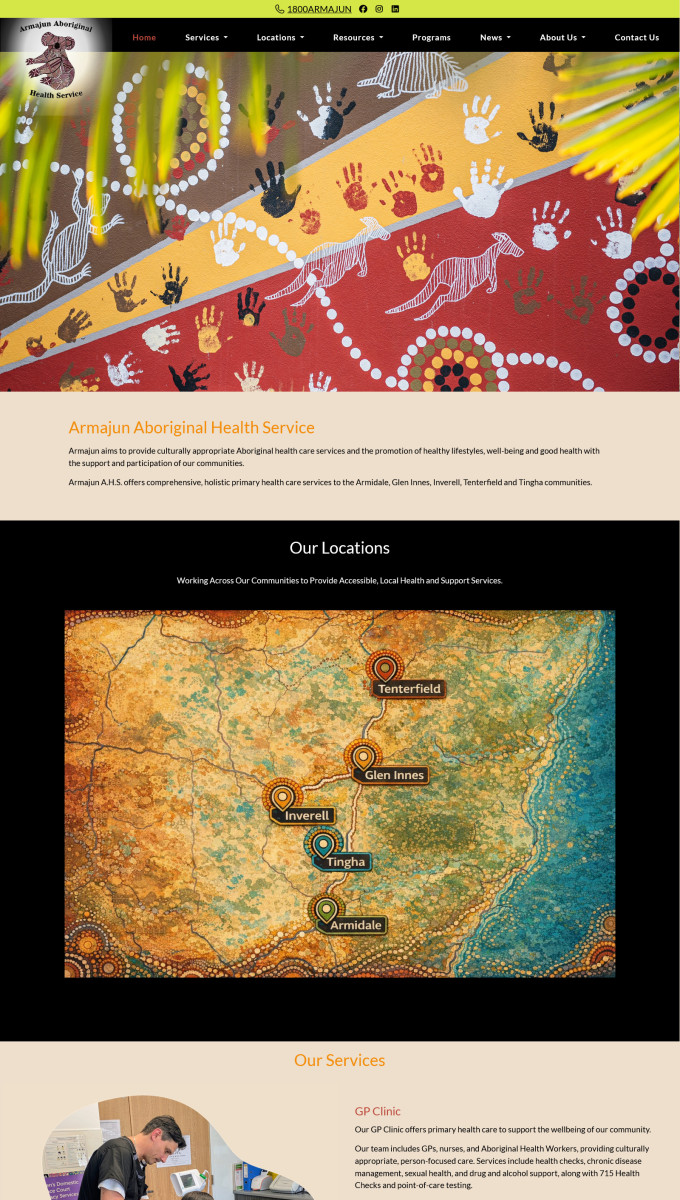 Armajun Aboriginal Health Service website