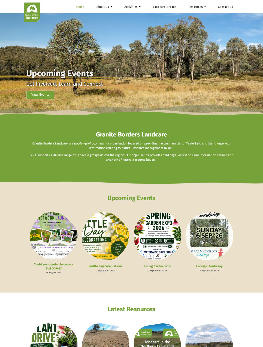 Granite Borders Landcare website
